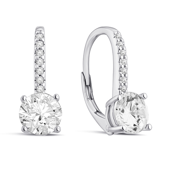 Серьги из серебра с белыми фианитами (арт. 7502/10014) – изображение 1