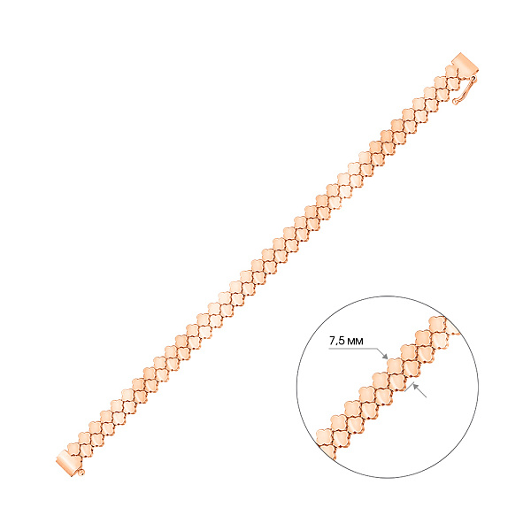 Браслет з червоного золота без каменів (арт. 3261240) – зображення 4