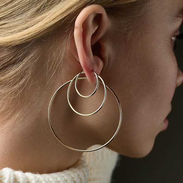 Серьги-кольца из желтого золота (арт. 121900/20ж) – изображение 3