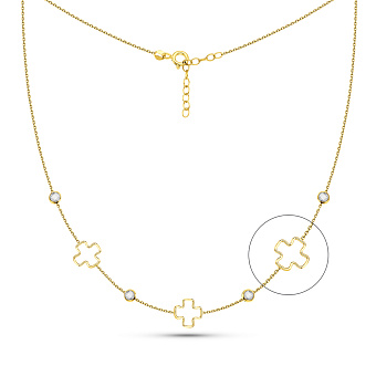 Золотое колье с фианитами (арт. 352644ж)