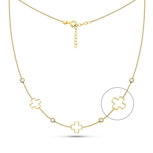 Золотое колье с фианитами (арт. 352644ж) – изображение 1