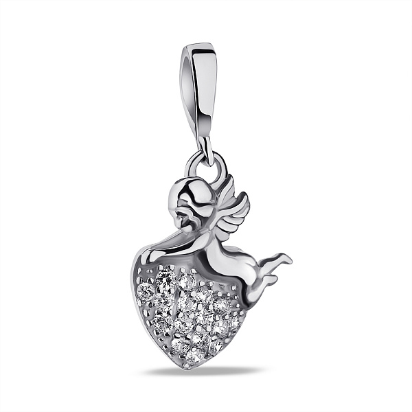 Серебряный подвес Ангел с фианитами (арт. 7503/П2Ф/1039) – изображение 1