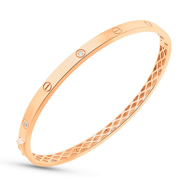 Золотий жорсткий браслет з фіанітами (арт. 326193/4) – зображення 1