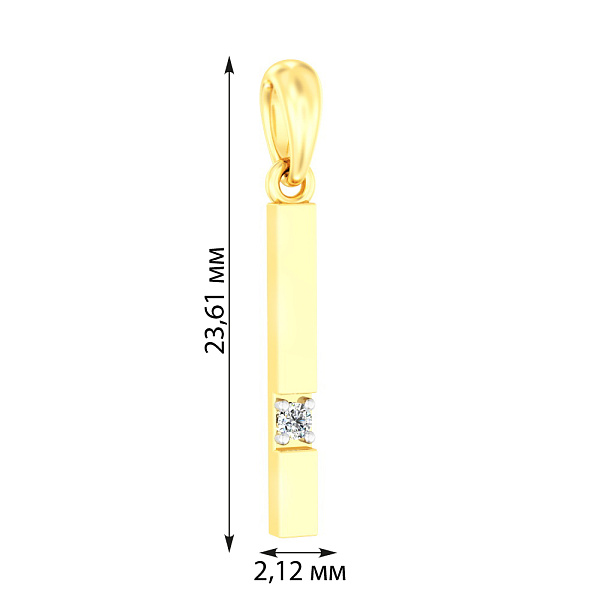 Золотая подвеска с фианитом (арт. 441074ж) – изображение 2