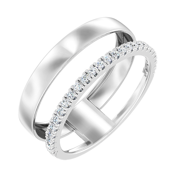 Каблучка з білого золота з доріжкою з фіанітів (арт. 140781б) – зображення 1