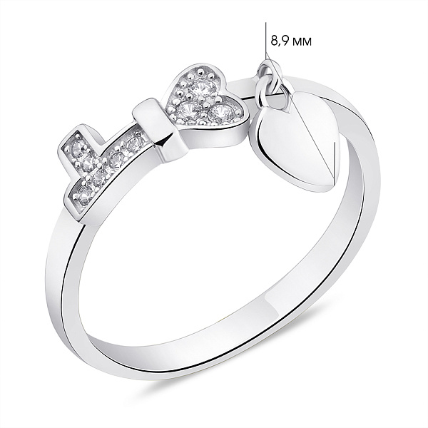 Срібна каблучка "Ключ" з підвіскою (арт. 7501/К2Ф/2008-16,5) – зображення 2