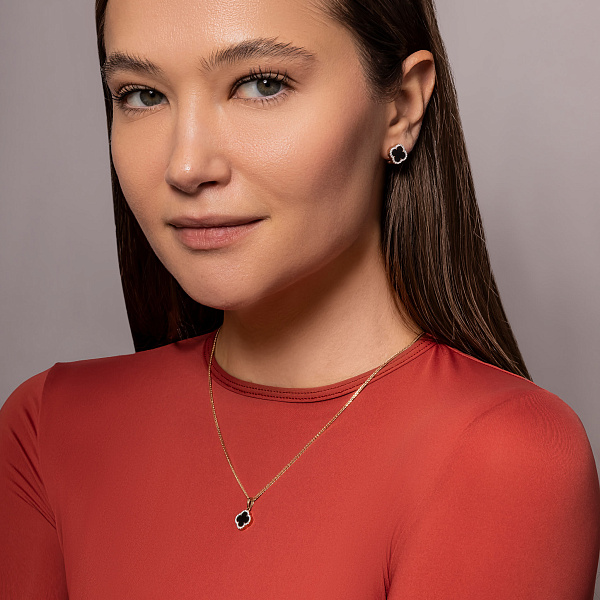 Кулон из красного золота с ониксом (арт. 441446/8о) – изображение 5