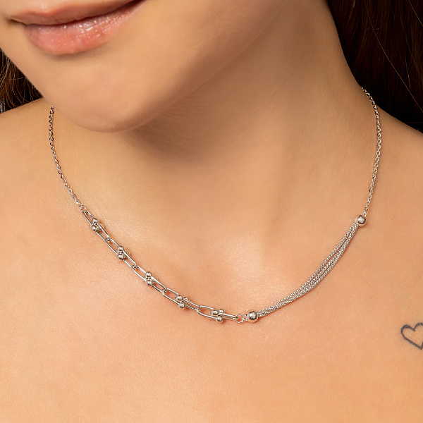 Кольє з білого золота (арт. 352894б) – зображення 3