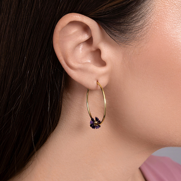 Золотые серьги Francelli Фиалки (арт. 1091788/30жф) – изображение 2