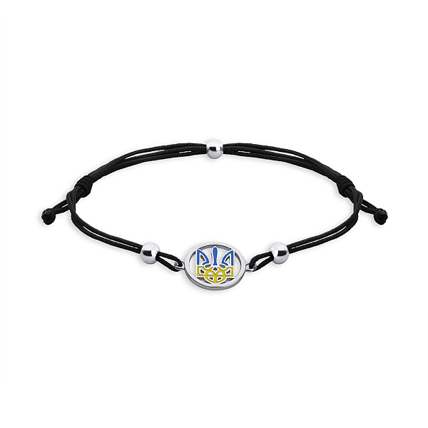 Браслет из шелковой нити с серебряными вставками (арт. 7309/4733чегж) – изображение 1