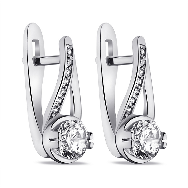 Серебряные серьги с фианитами (арт. 7502/21014р) – изображение 1