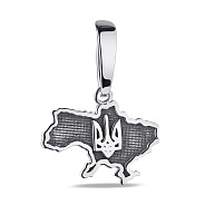 Фото Серебряный подвес "Герб Украины-Трезубец" с чернением (арт. 7903/492пп)