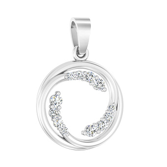 Кулон з білого золота з фіанітами (арт. 440600б)