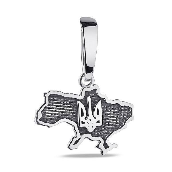 Серебряный подвес "Герб Украины-Трезубец" с чернением (арт. 7903/492пп) – изображение 1