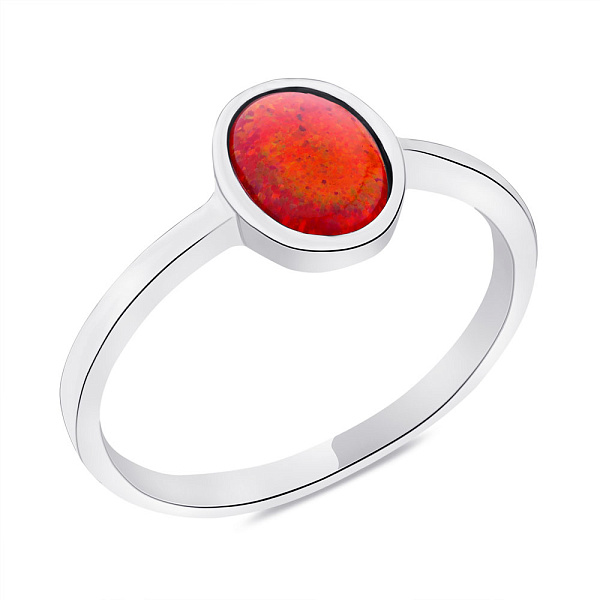 Каблучка зі срібла з червоним опалом (арт. 7501/6193Пок) – зображення 1