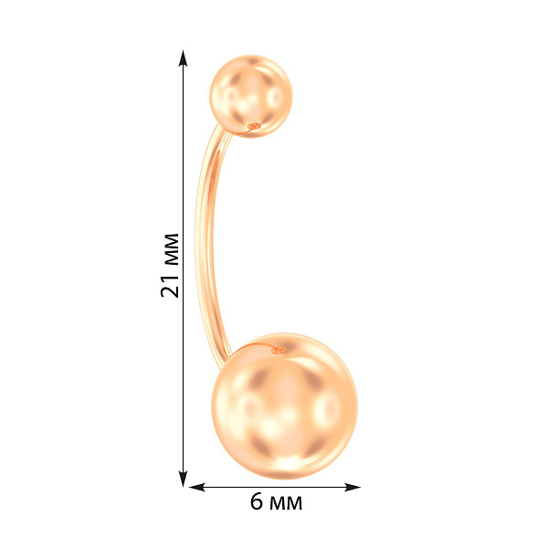 Золотая серьга-пирсинг  (арт. 360056) – изображение 2
