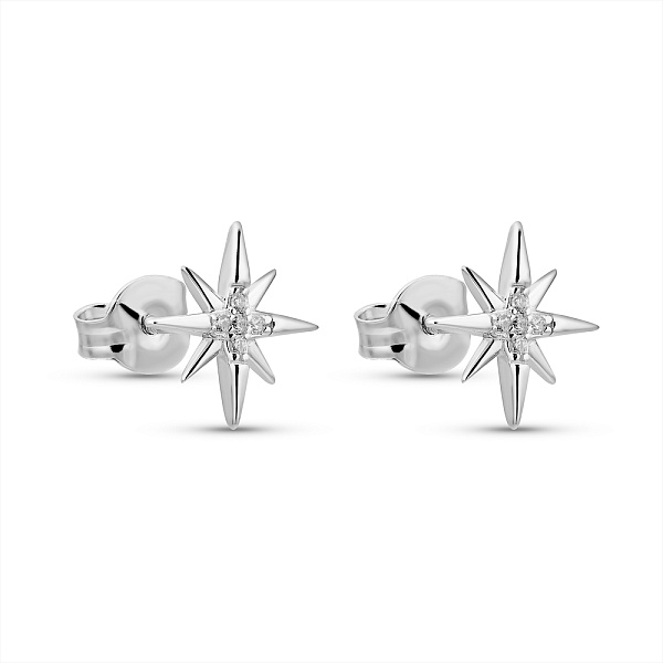Серебряные пусеты с фианитами (арт. 7518/6963) – изображение 1
