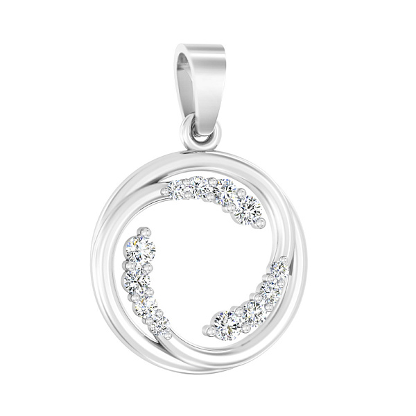 Кулон з білого золота з фіанітами (арт. 440600б) – зображення 1
