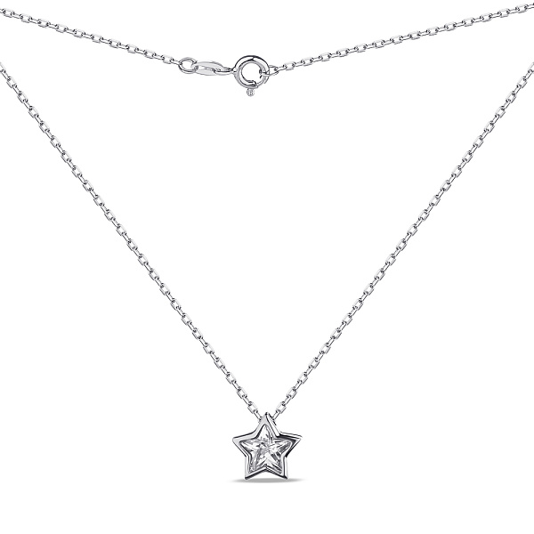 Серебряное колье Звезда с фианитом (арт. 7507/КЛ2Ф/007) – изображение 2