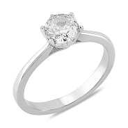 Фото Серебряное кольцо с одним фианитом (арт. 7501/8165)