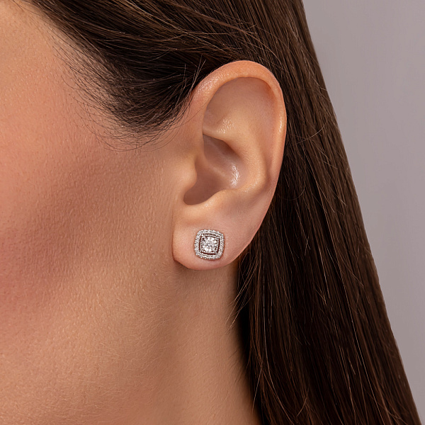 Пусети з білого золота з діамантами (арт. Т011234020б) – зображення 3