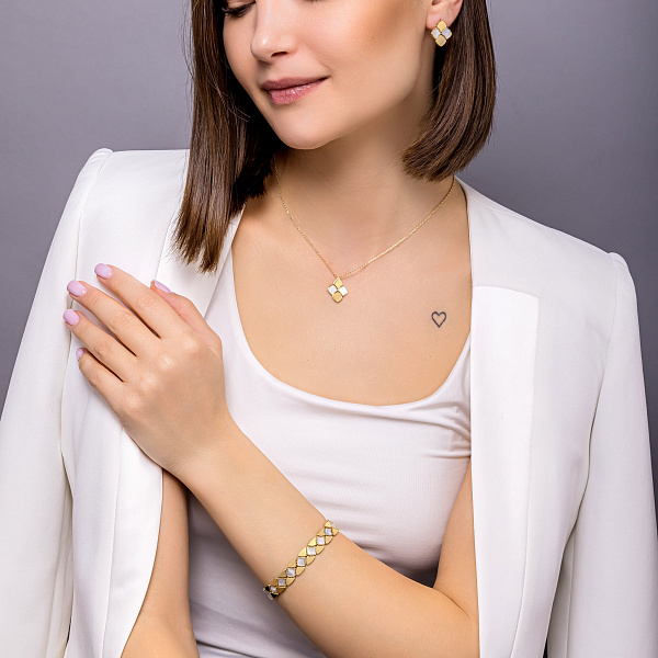 Золотий браслет Francelli з перламутром (арт. 326828жп) – зображення 3