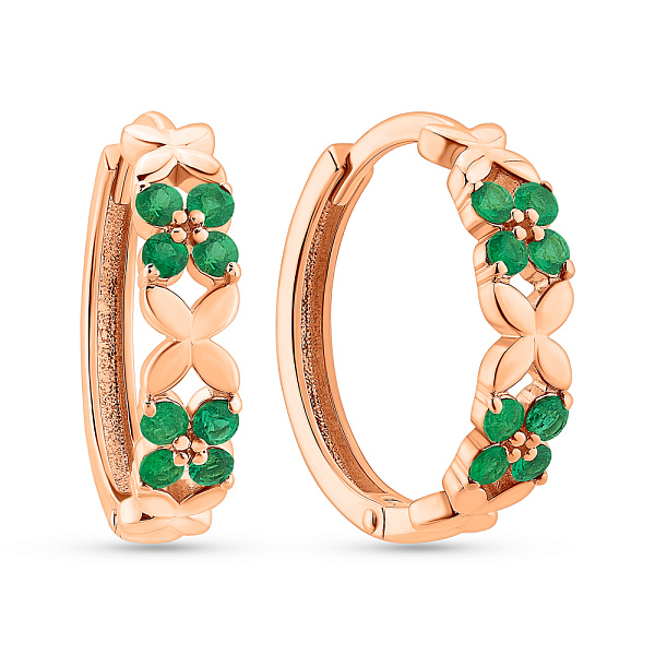 Серьги из красного золота с изумрудом (арт. 111292/1Пи) – изображение 1