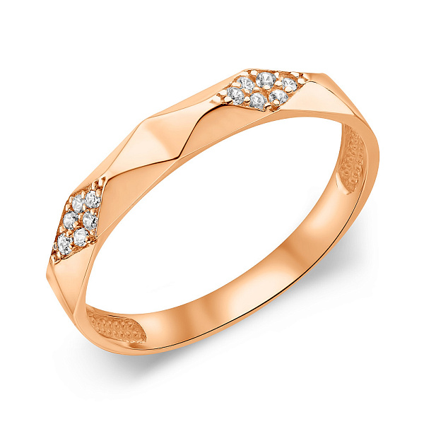 Кольцо из красного золота с фианитами (арт. 156168) – изображение 1