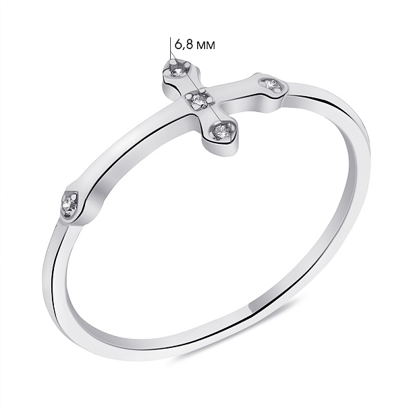 Кольцо из серебра Крестик с фианитами (арт. 7501/6234) – изображение 2