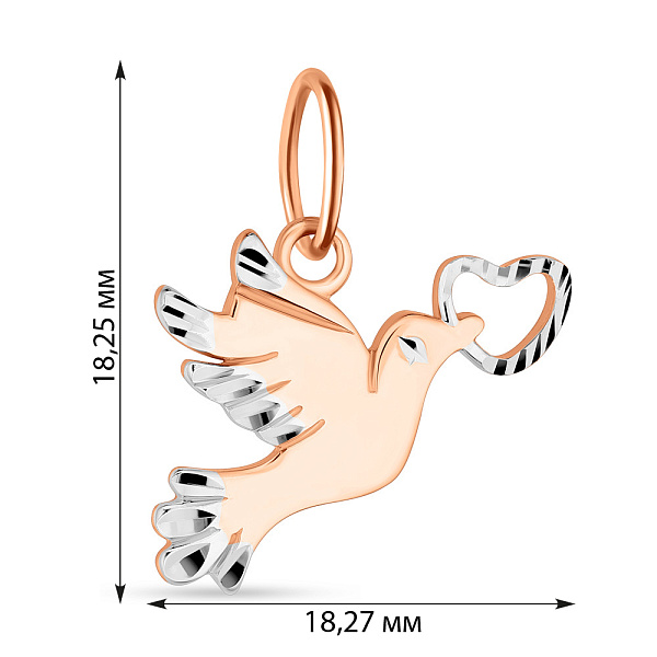 Золотой подвес с родированием (арт. 424532р) – изображение 3