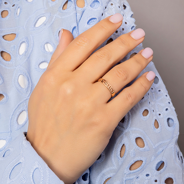 Кольцо Олимпия из красного золота без камней (арт. 140910) – изображение 2