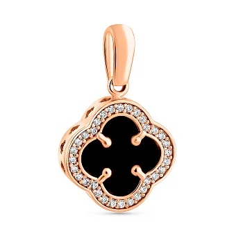 Золотий підвіс з оніксом і фіанітами (арт. 424802/15о)