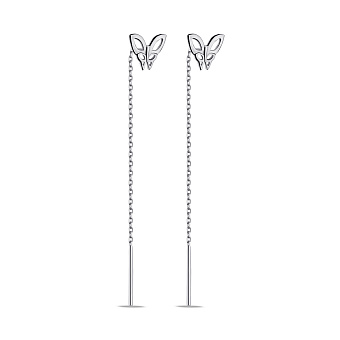 Фото Срібні сережки-протяжки Метелики (арт. 7502/2189р)