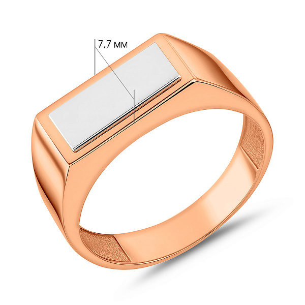 Печатка из комбинированного золота (арт. 170049кб) – изображение 3