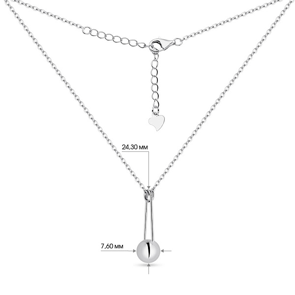 Кольє зі срібла з підвіскою Trendy Style (арт. 7507/1388) – зображення 3