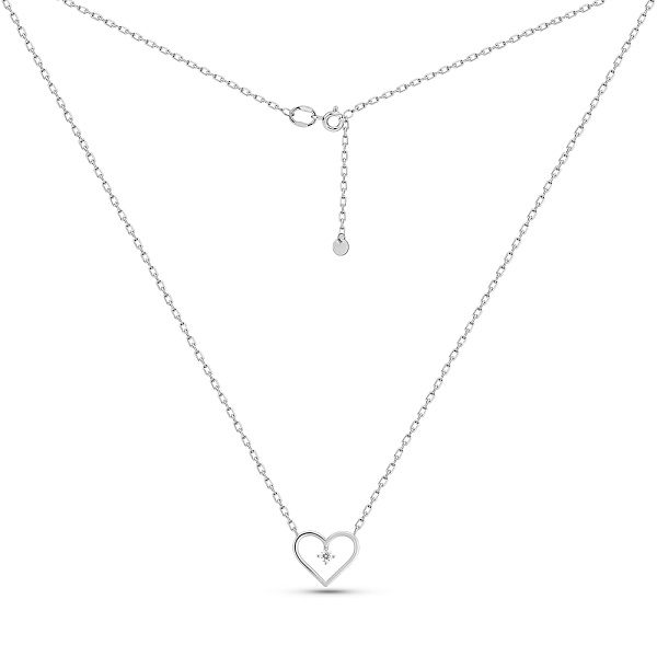 Золотое колье Сердечко с бриллиантом (арт. Ц011707б) – изображение 2