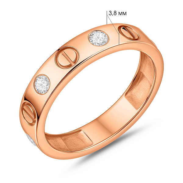 Золота каблучка з фіанітами (арт. 140380) – зображення 2