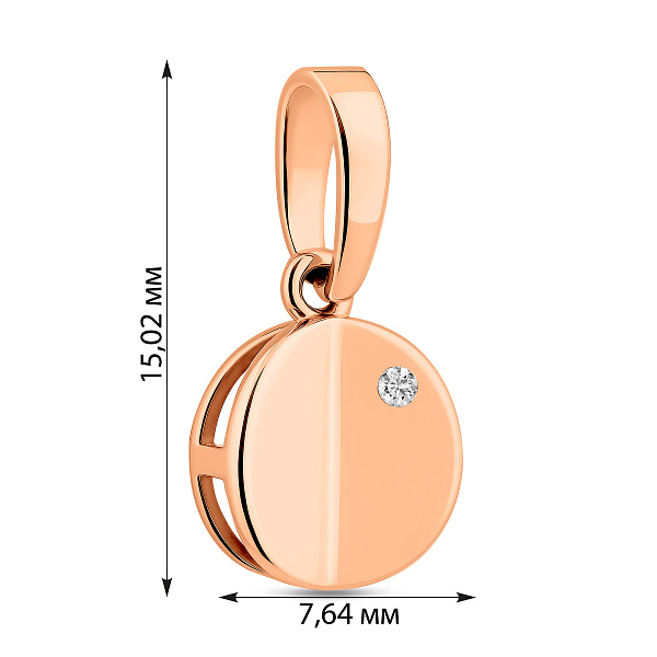 Золотая подвеска с фианитом (арт. 441061) – изображение 2