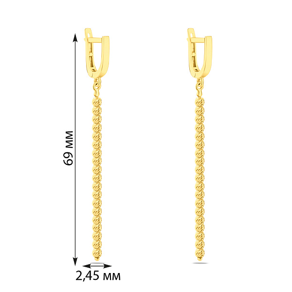 Серьги-подвески из желтого золота (арт. 107057ж) – изображение 3
