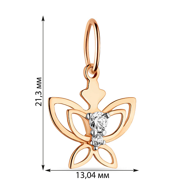 Підвіска з червоного золота Метелик (арт. 423450) – зображення 2
