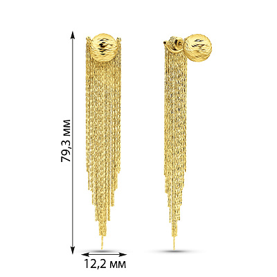 Довгі золоті сережки Francelli  (арт. 1091354ж)