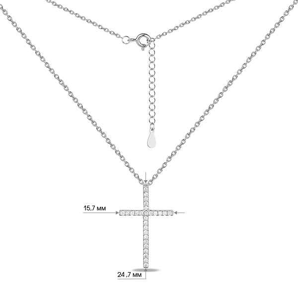 Срібне кольє з хрестиком (арт. 7507/1701) – зображення 3