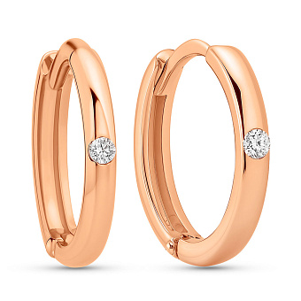 Золотые серьги кольца с бриллиантами (арт. С011708)