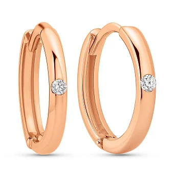 Золоті сережки кільця з діамантами (арт. С011708)