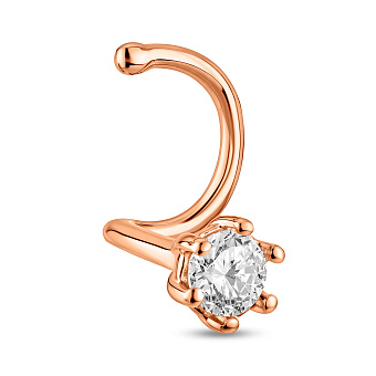 Золотой пирсинг для носа с фианитом (арт. 360383)