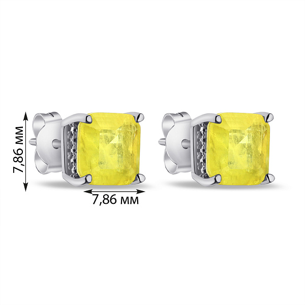 Срібні сережки-пусети з альпінітами (арт. 7518/6890аж) – зображення 2