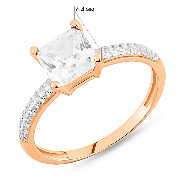 Золота каблучка з фіанітами (арт. 1401145) – зображення 5