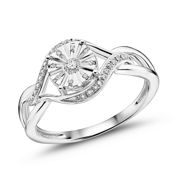 Каблучка з білого золота з діамантами (арт. К341483010б) – зображення 1