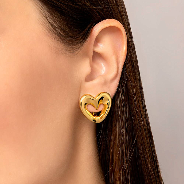 Золотые серьги Сердечки Francelli (арт. 1091852ж) – изображение 2