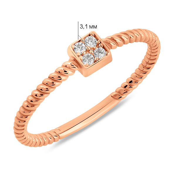 Золота каблучка з фіанітами (арт. 155600) – зображення 4